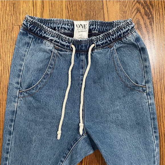ONE by One Teaspoon Denim Joggers Super Trackies Relaxed Fit Size Small - Picture 8 of 10